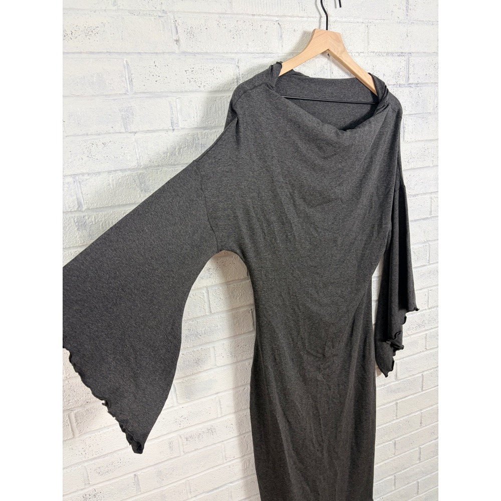Angelrox Hourglass Dress Womens One Size Gray Cowl Neck Bell Sleeve Stretch USA - Picture 3 of 12